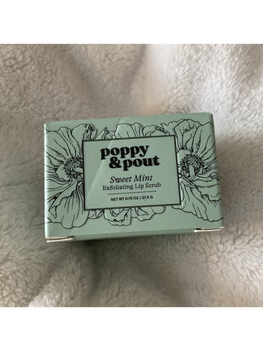 Poppy & Pout Sweet Mint Exfoliating Lip Scrub 0.75oz/21.5g New Box 100% Natural
